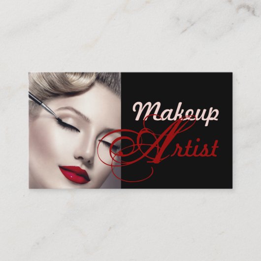 Make-up Artist Cosmetology Salon Business Card Visitenkarte (Vorderseite)
