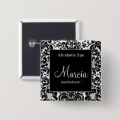 Make up artist Damask Name Tag Taste Brooch P2 Button (Vorne & Hinten)