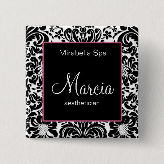 Make up artist Damask Name Tag Taste Brooch P2 Button (Vorderseite)