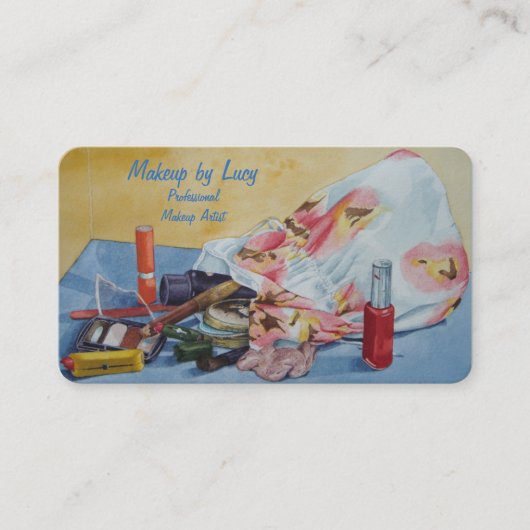 Make-up Artist Design Retro Make-up Tasche Kosmeti Visitenkarte (Vorderseite)