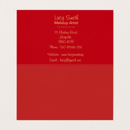 Make-up Artist Design Retro Make-up Tasche Kosmeti Visitenkarten (Innenseite Aufgefaltet)