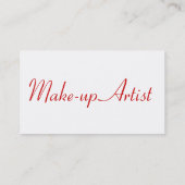 Make-up Artist Diva II Business Card Visitenkarte (Rückseite)