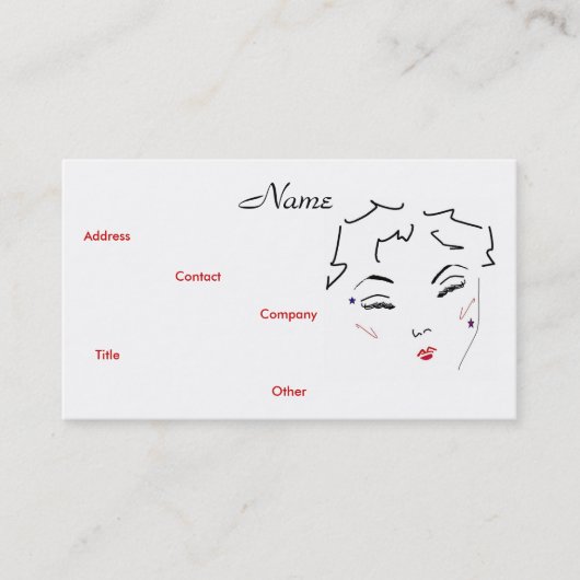Make-up Artist Diva VI Business Card Visitenkarte (Vorderseite)