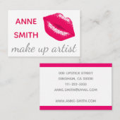 Make up Artist Maskenbildner Lippenstift Kuss pink Visitenkarte (Vorne/Hinten)