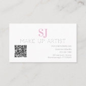 Make up Artist Minimal Monogram Pink Visitenkarte (Rückseite)