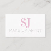 Make up Artist Minimal Monogram Pink Visitenkarte (Vorderseite)