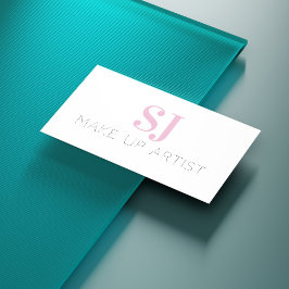 Make up Artist Minimal Monogram Pink Visitenkarte