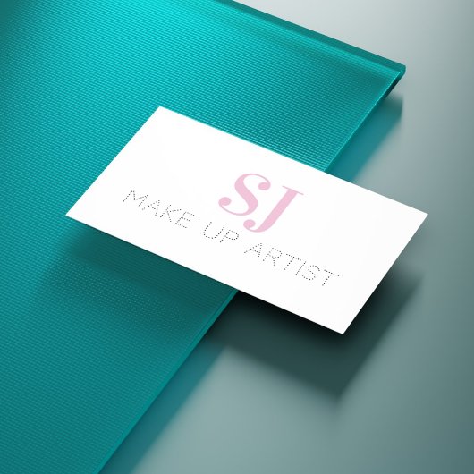 Make up Artist Minimal Monogram Pink Visitenkarte