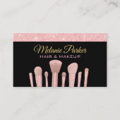Make up Artist Pink Gold Eleganter Glitzer Trendy Visitenkarte (Vorderseite)