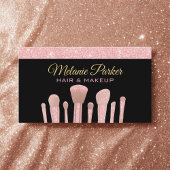 Make up Artist Pink Gold Eleganter Glitzer Trendy Visitenkarte