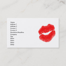 Make-up Artist Red Lips Schwarz-weiße Visitenkarte