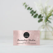 Make-up Artist Termin Karte Rosa Lux Logo (Stehend Vorderseite)