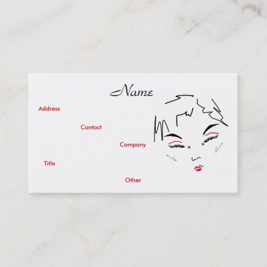 Make-up Artist Trendy V Business Card Visitenkarte (Vorderseite)
