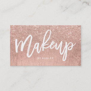 Make-up-Artist-Typografie falsches Roségold-Glitte Visitenkarte