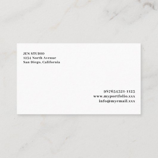 Make up Artist Visitenkarte (Rückseite)