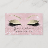 Make up Augenbrauen Augen Wimpern Glitter Pink Gol Visitenkarte (Vorderseite)
