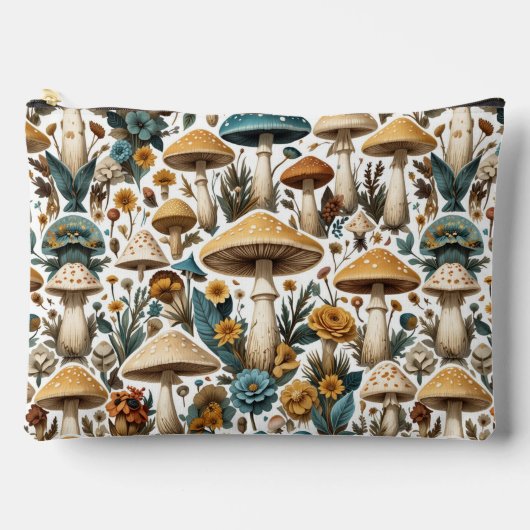 Make Up Bag Mushroom Makeup Bag Handmade Aesthetic Zubehörtasche (Vorderseite)