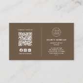 Make-up Braunes Monogramm QR-Code-Logo  Visitenkarte (Rückseite)