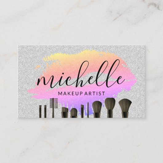 Make up Brushed | Kiss Stain | GLITZER Visitenkarte (Vorderseite)