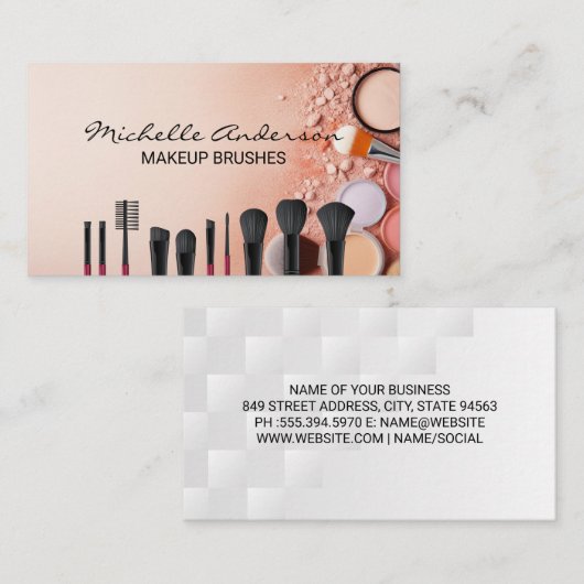 Make up Brushes and Beauty Foundation Visitenkarte (Vorne/Hinten)