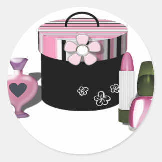 Make up Cosmetics Girl Runder Aufkleber