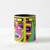 Make-up Girl pshycodelic editierbar Tasse (Zentrum)