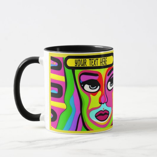 Make-up Girl pshycodelic editierbar Tasse (Links)