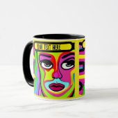 Make-up Girl pshycodelic editierbar Tasse (Vorderseite Links)