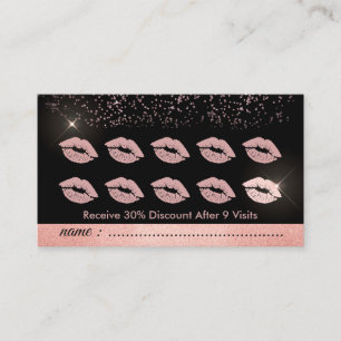 Make-up Glitterpunkte Punch Lippen Treue Visitenkarte