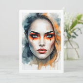 Make Up Halloween Einladung (Stehend Vorderseite)