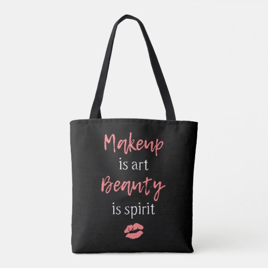 Make-up ist Kunst Schönheit ist Geist Tasche (Rückseite)