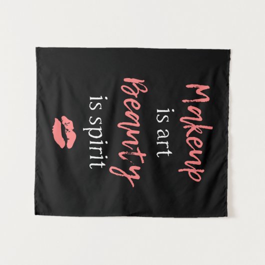 Make-up ist Kunst Schönheit ist Geist Wandteppich (Vorderseite (Horizontal))