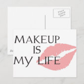 Make-up ist meine Lebenküsse Postkarte (Vorne/Hinten)