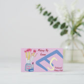 Make-up-Künstler bürsten originelle Kosmetikerinne Visitenkarte (Stehend Vorderseite)