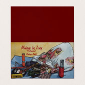 Make-up Künstler Design Retro Make-up Tasche Kosme Visitenkarten (Außenseite Aufgefaltet)