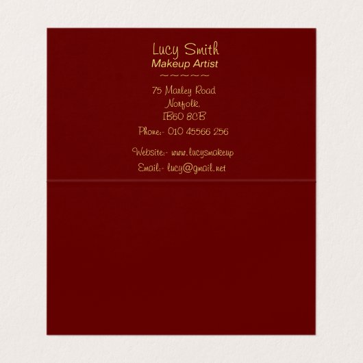 Make-up Künstler Design Retro Make-up Tasche Kosme Visitenkarten (Innenseite Aufgefaltet)