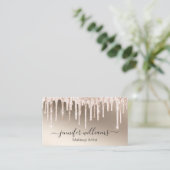 Make-up-Künstler, Goldtropfen Glitzer moderner Chi Visitenkarte (Stehend Vorderseite)