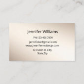 Make-up-Künstler, Goldtropfen Glitzer moderner Chi Visitenkarte (Rückseite)