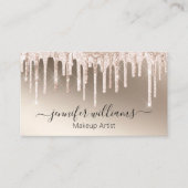 Make-up-Künstler, Goldtropfen Glitzer moderner Chi Visitenkarte (Vorderseite)