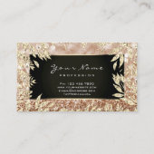 Make up Künstler Schönheit Goldrahmen Glitzer Visitenkarte (Rückseite)