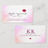 Make-up Make-up Weichwasserfarbe + rote Lippen Visitenkarte (Vorne/Hinten)