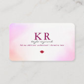 Make-up Make-up Weichwasserfarbe + rote Lippen Visitenkarte (Rückseite)