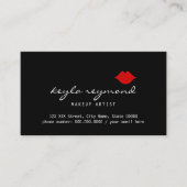 Make-up Makeup-artist rote Lippen schwarz Visitenkarte (Vorderseite)
