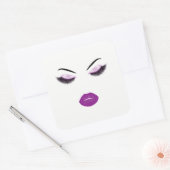 Make-up mit Glittereffekt Quadratischer Aufkleber (Umschlag)