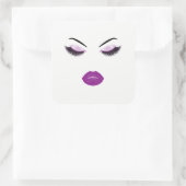 Make-up mit Glittereffekt Quadratischer Aufkleber (Tasche)