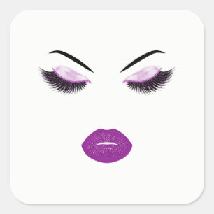 Make-up mit Glittereffekt Quadratischer Aufkleber