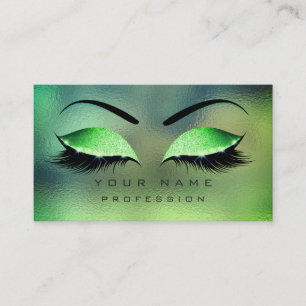 Make-up mustert Peitschen-Glitzer-tropische grüne Visitenkarte