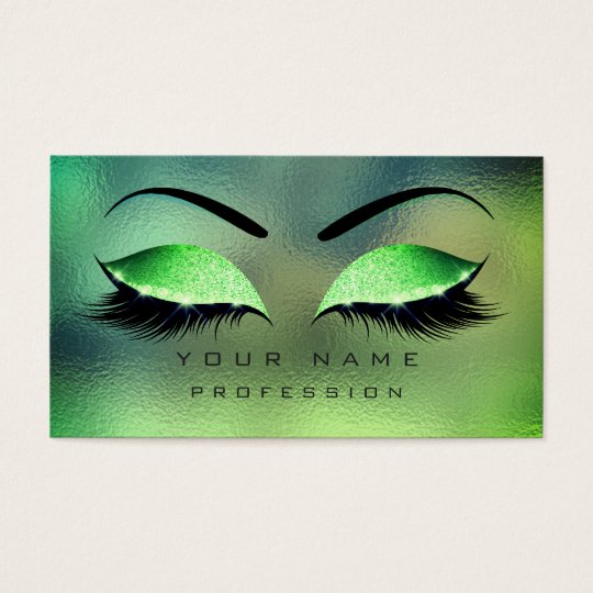 Make-up mustert Peitschen-Glitzer-tropische grüne Visitenkarte