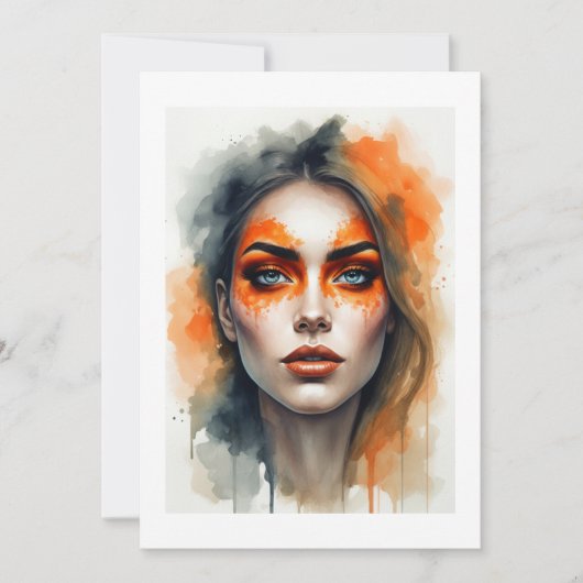 Make Up Orange Einladung (Vorderseite)