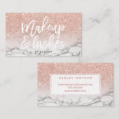 Make-up peitscht Typografie-RosengoldGlittermarmor Visitenkarte (Vorne/Hinten)
